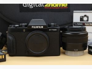 ขาย FUJI XT-100 + Lens XC 15-45mm (สีดำ) อดีตประกันร้าน สภาพสวย เมนูไทย มีWiFiในตัว อุปกรณ์พร้อมกระเป๋า จอติดฟิล์มแล้ว  อุปกรณ์และรายละเอียดของสินค้า 1.Bod